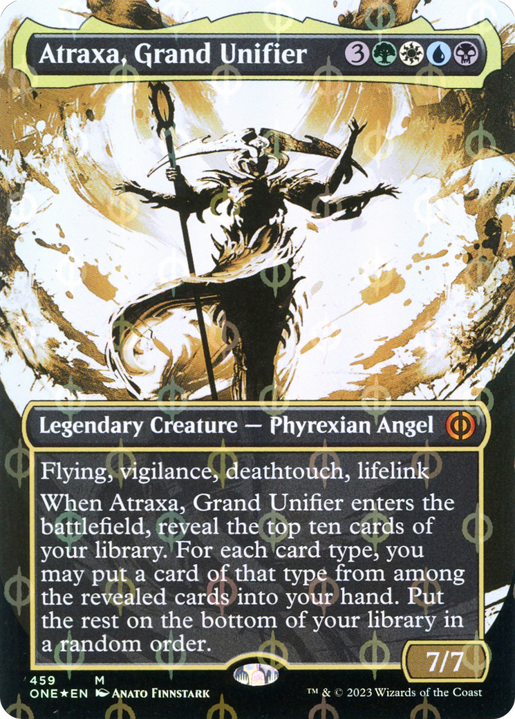 Atraxa, Grand Unifier (Borderless Ichor Step-and-Compleat Foil) [Phyrexia: All Will Be One] | Gear Gaming Fayetteville