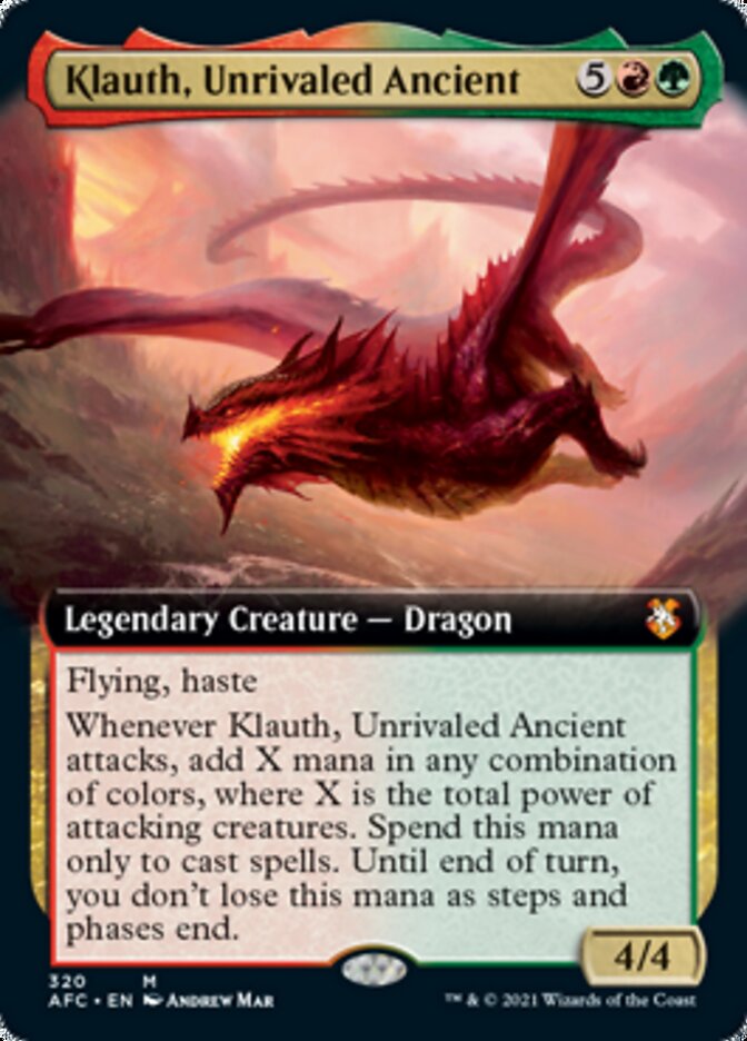 Klauth, Unrivaled Ancient (Extended Art) [Dungeons & Dragons: Adventures in the Forgotten Realms Commander] | Gear Gaming Fayetteville