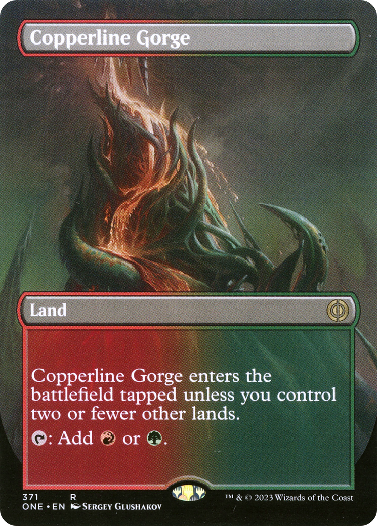 Copperline Gorge (Borderless Alternate Art) [Phyrexia: All Will Be One] | Gear Gaming Fayetteville