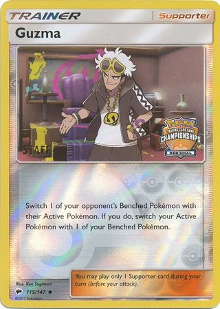 Guzma (115/147) (League Promo) (Staff) [Sun & Moon: Burning Shadows] | Gear Gaming Fayetteville