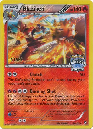 Blaziken (14/111) (Staff National Championship Promo) [XY: Furious Fists] | Gear Gaming Fayetteville