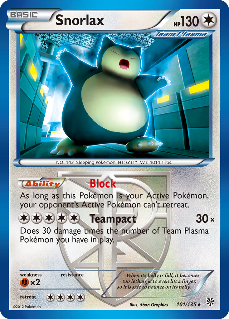 Snorlax (101/135) [Black & White: Plasma Storm] | Gear Gaming Fayetteville