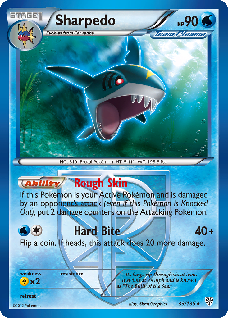 Sharpedo (33/135) [Black & White: Plasma Storm] | Gear Gaming Fayetteville