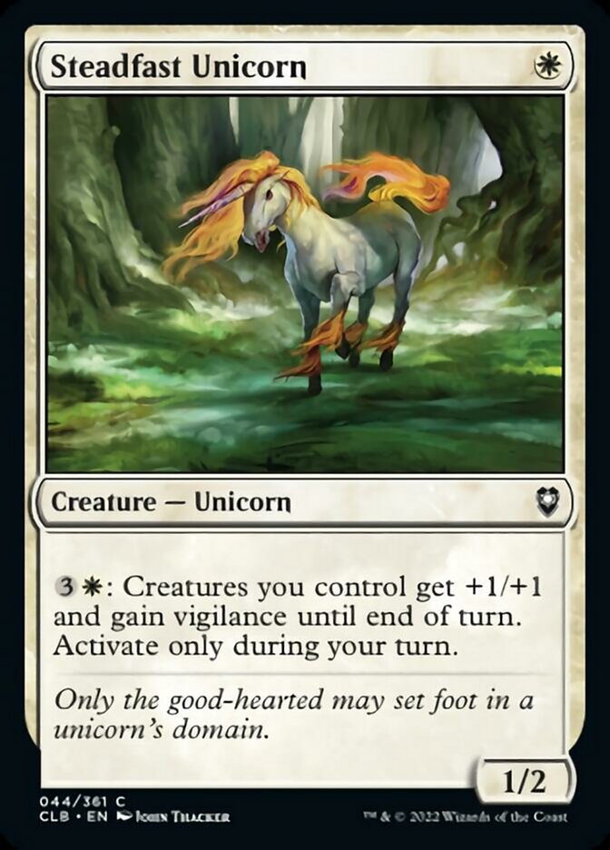 Steadfast Unicorn [Commander Legends: Battle for Baldur's Gate] | Gear Gaming Fayetteville