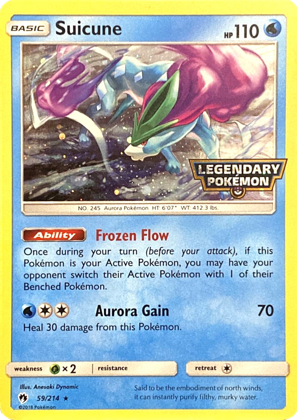 Suicune (59/214) (Legendary Pokemon Stamped) [Sun & Moon: Lost Thunder] | Gear Gaming Fayetteville