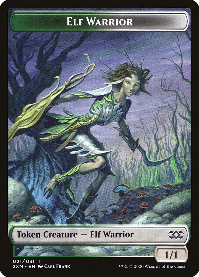 Myr (007) // Elf Warrior Double-Sided Token [Double Masters Tokens] | Gear Gaming Fayetteville