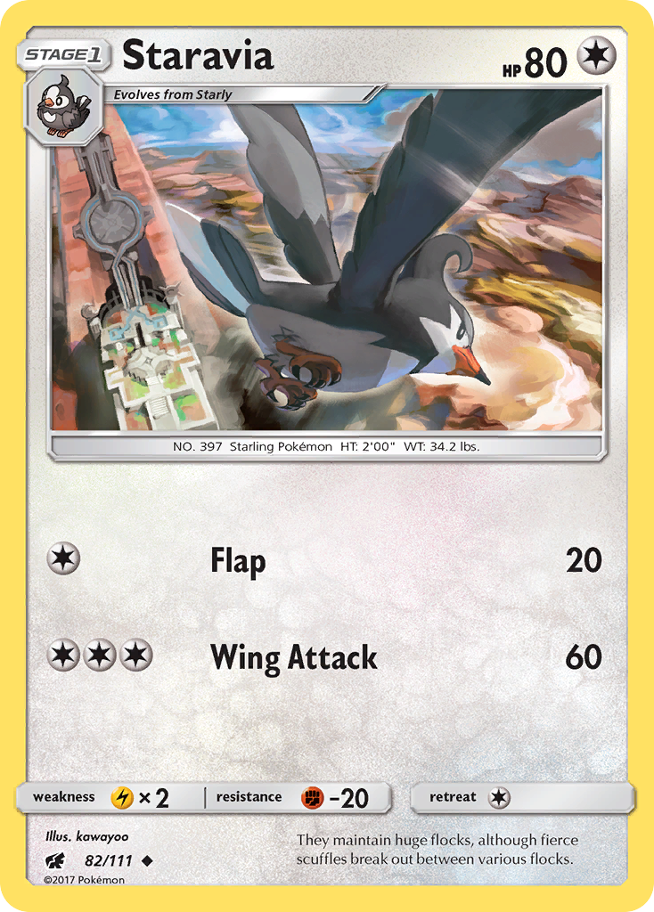 Staravia (82/111) [Sun & Moon: Crimson Invasion] | Gear Gaming Fayetteville