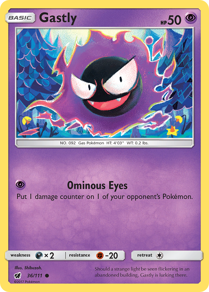 Gastly (36/111) [Sun & Moon: Crimson Invasion] | Gear Gaming Fayetteville