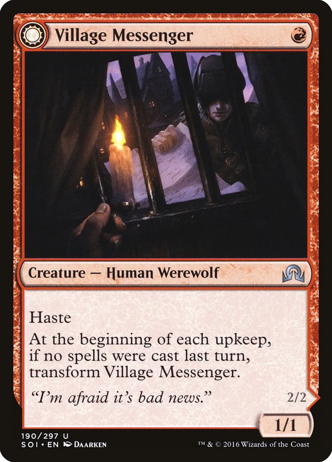 Village Messenger // Moonrise Intruder [Shadows over Innistrad] | Gear Gaming Fayetteville