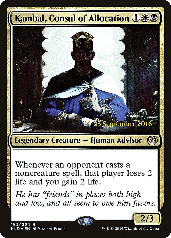 Kambal, Consul of Allocation [Kaladesh Prerelease Promos] | Gear Gaming Fayetteville