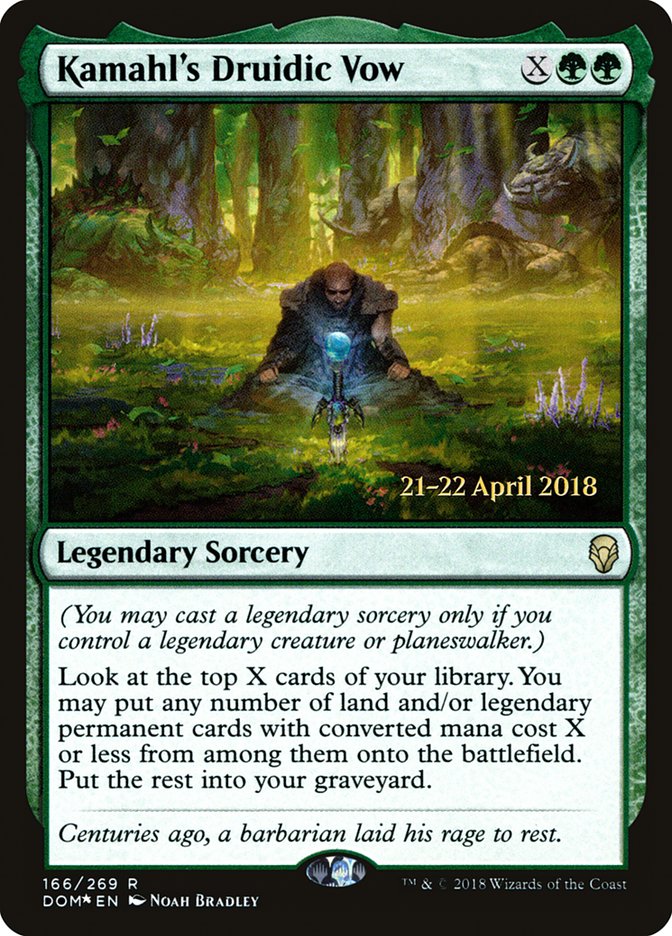 Kamahl's Druidic Vow [Dominaria Prerelease Promos] | Gear Gaming Fayetteville