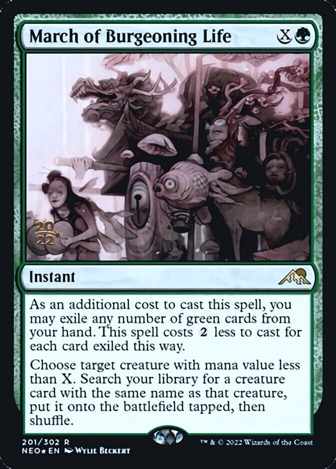 March of Burgeoning Life [Kamigawa: Neon Dynasty Prerelease Promos] | Gear Gaming Fayetteville