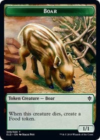 Boar // Food (15) Double-Sided Token [Throne of Eldraine Tokens] | Gear Gaming Fayetteville