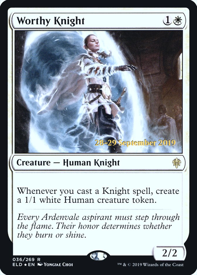 Worthy Knight [Throne of Eldraine Prerelease Promos] | Gear Gaming Fayetteville