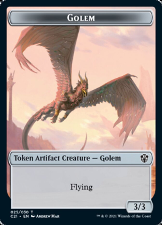 Golem (025) // Thopter Double-Sided Token [Commander 2021 Tokens] | Gear Gaming Fayetteville