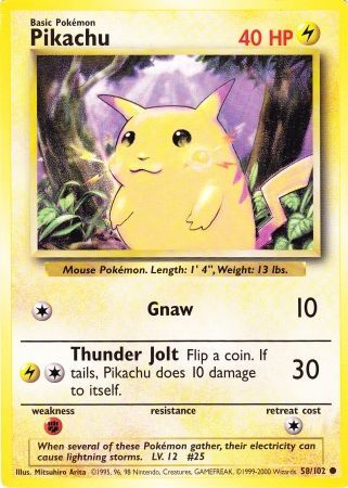 Pikachu (58/102) (Jumbo Card) [Base Set Unlimited] | Gear Gaming Fayetteville