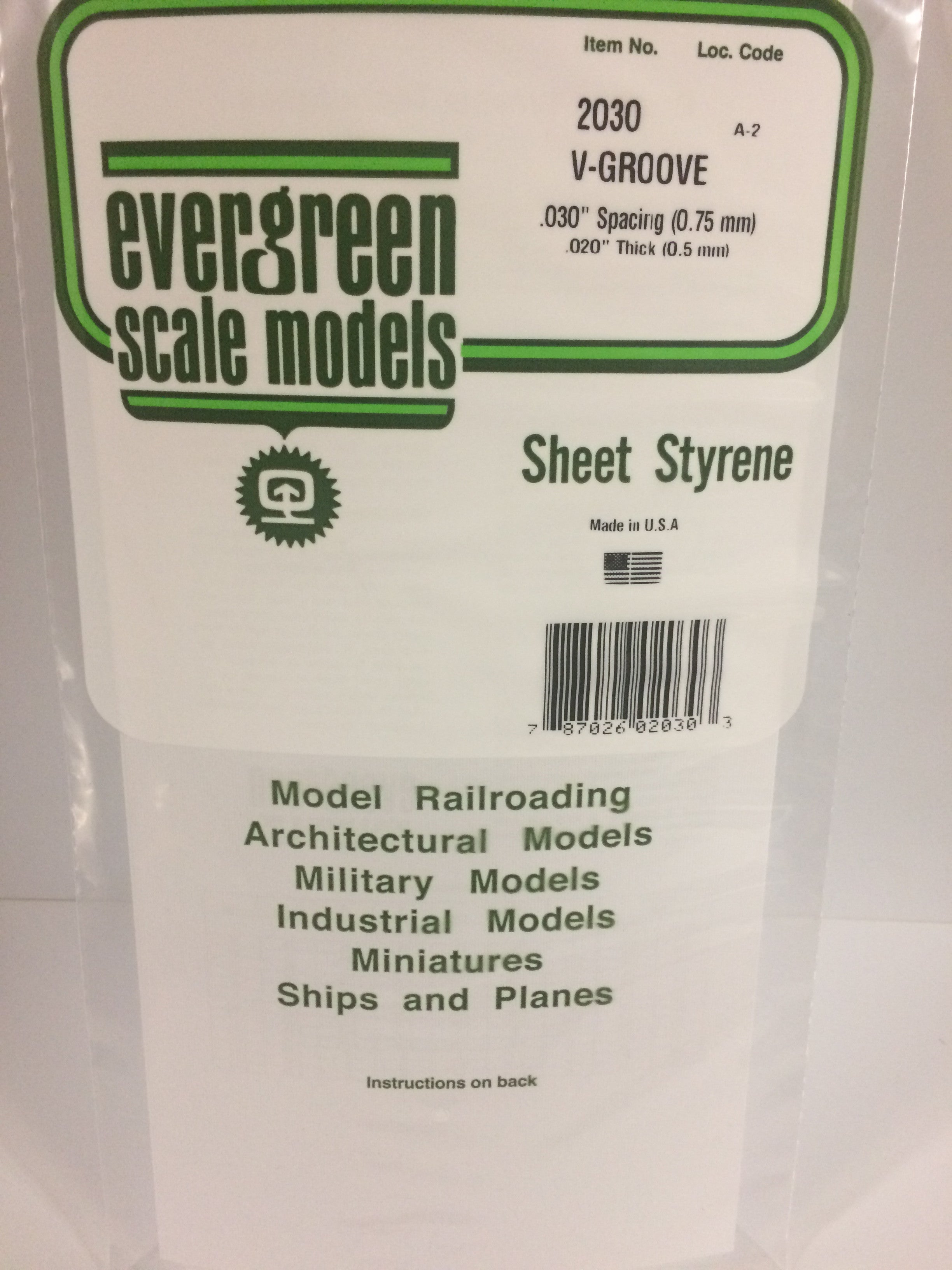 Evergreen V-Groove Sheet #2030 | Gear Gaming Fayetteville