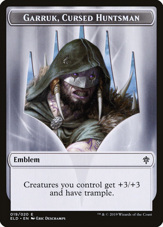 Garruk, Cursed Huntsman Emblem [Throne of Eldraine Tokens] | Gear Gaming Fayetteville