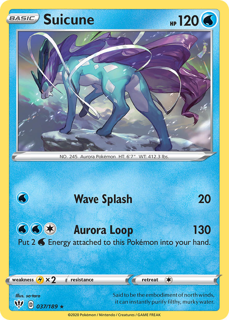 Suicune (037/189) (Theme Deck Exclusive) [Sword & Shield: Darkness Ablaze] | Gear Gaming Fayetteville