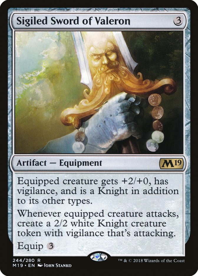 Sigiled Sword of Valeron [Core Set 2019] | Gear Gaming Fayetteville