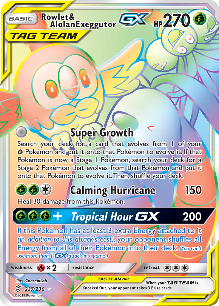 Rowlet & Alolan Exeggutor GX (237/236) [Sun & Moon: Unified Minds] | Gear Gaming Fayetteville