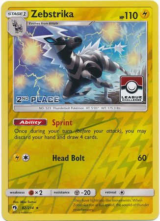 Zebstrika (82/214) (League Promo 2nd Place) [Sun & Moon: Lost Thunder] | Gear Gaming Fayetteville