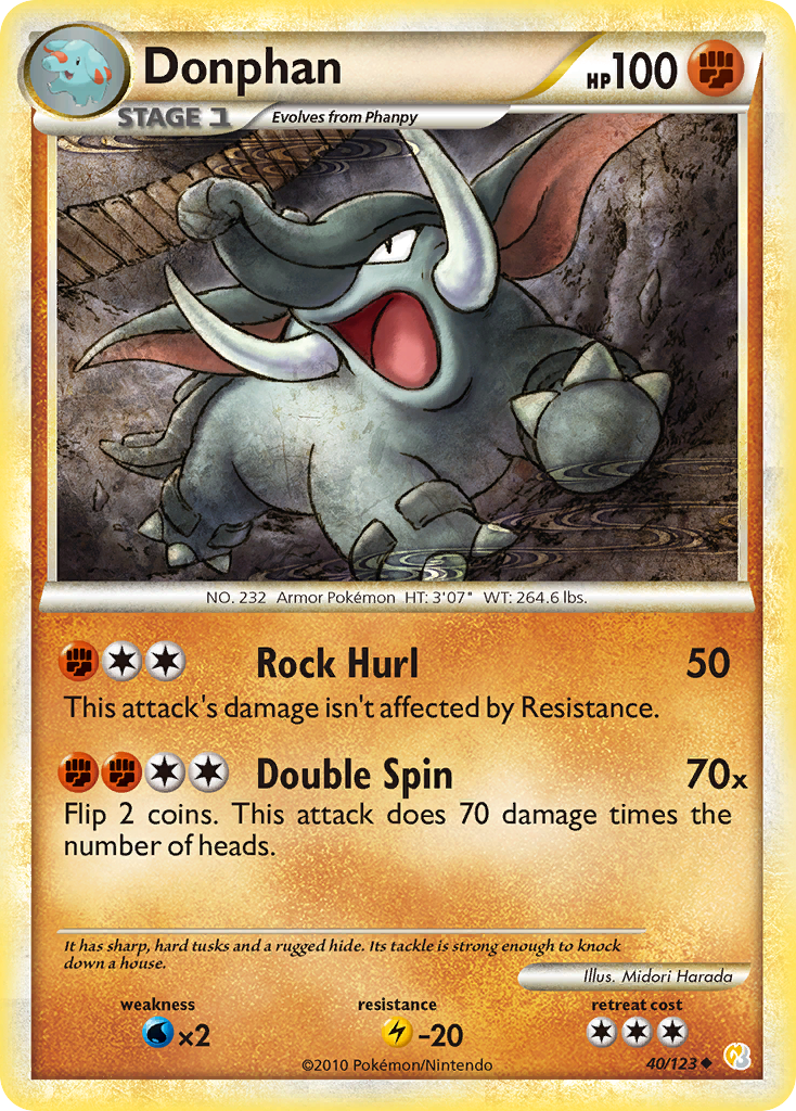 Donphan (40/123) [HeartGold & SoulSilver: Base Set] | Gear Gaming Fayetteville