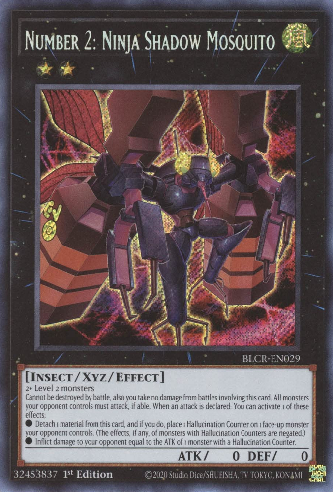 Number 2: Ninja Shadow Mosquito [BLCR-EN029] Secret Rare | Gear Gaming Fayetteville