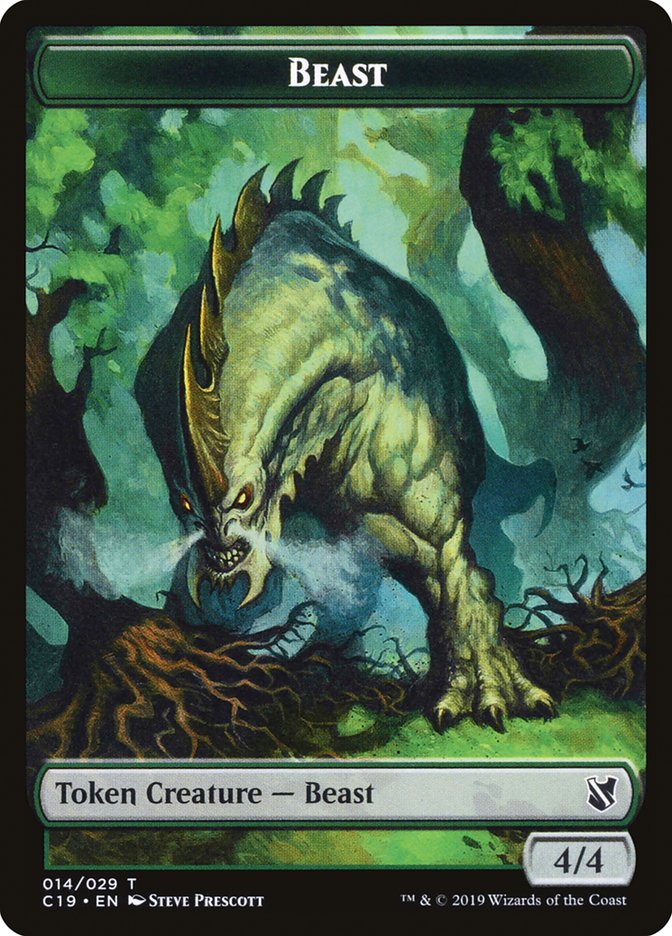 Beast (014) // Wurm Double-Sided Token [Commander 2019 Tokens] | Gear Gaming Fayetteville