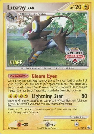 Luxray (7/130) (National Championships) (Staff) [Diamond & Pearl: Base Set] | Gear Gaming Fayetteville