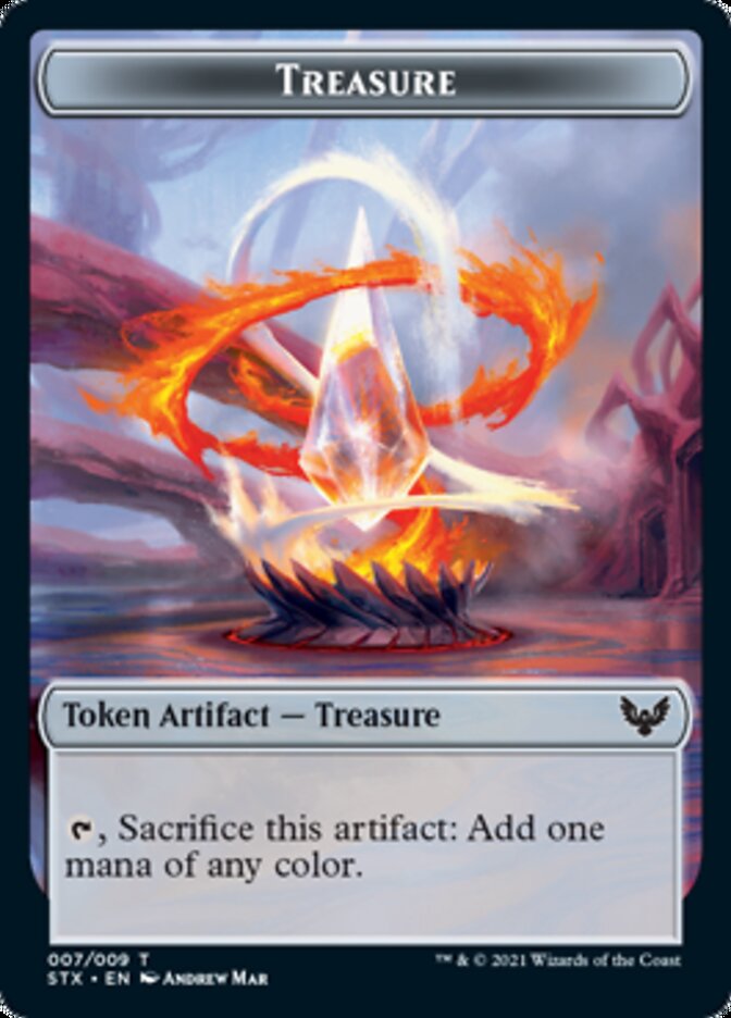 Elemental // Treasure Double-Sided Token [Strixhaven: School of Mages Tokens] | Gear Gaming Fayetteville