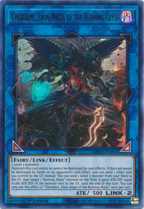 Cherubini, Ebon Angel of the Burning Abyss [MP20-EN096] Ultra Rare | Gear Gaming Fayetteville