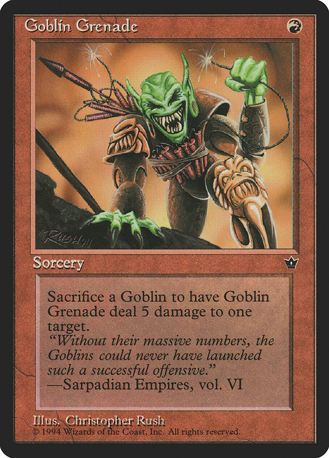 Goblin Grenade (Christopher Rush) [Fallen Empires] | Gear Gaming Fayetteville