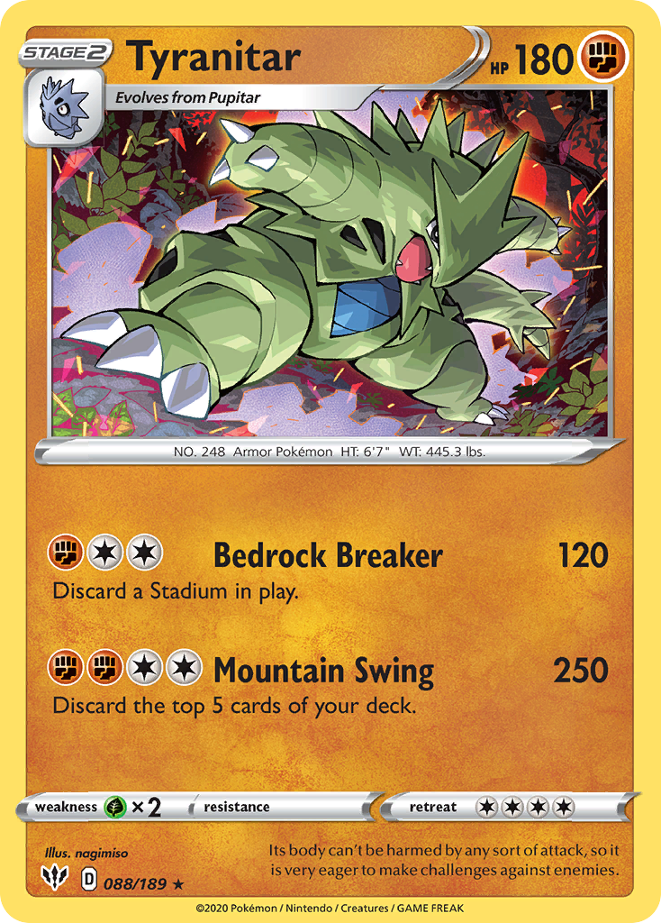 Tyranitar (088/189) [Sword & Shield: Darkness Ablaze] | Gear Gaming Fayetteville