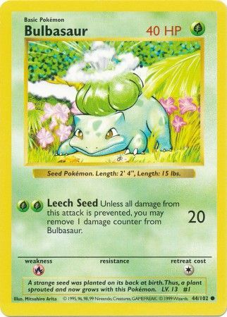 Bulbasaur (44/102) [Base Set Shadowless Unlimited] | Gear Gaming Fayetteville