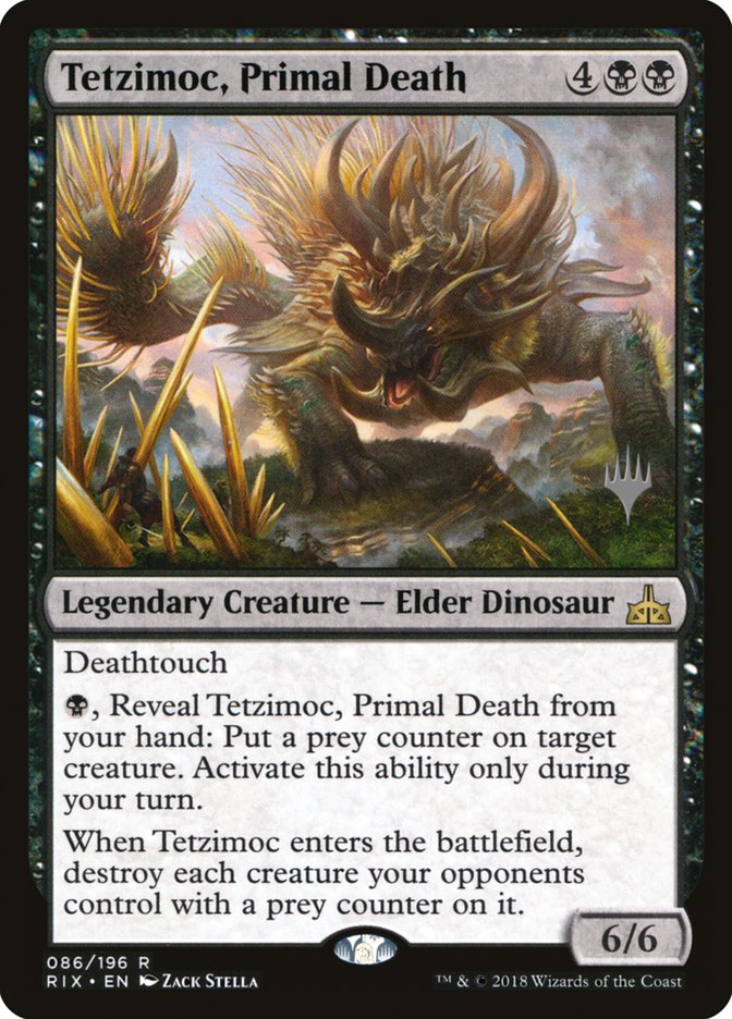 Tetzimoc, Primal Death (Promo Pack) [Rivals of Ixalan Promos] | Gear Gaming Fayetteville