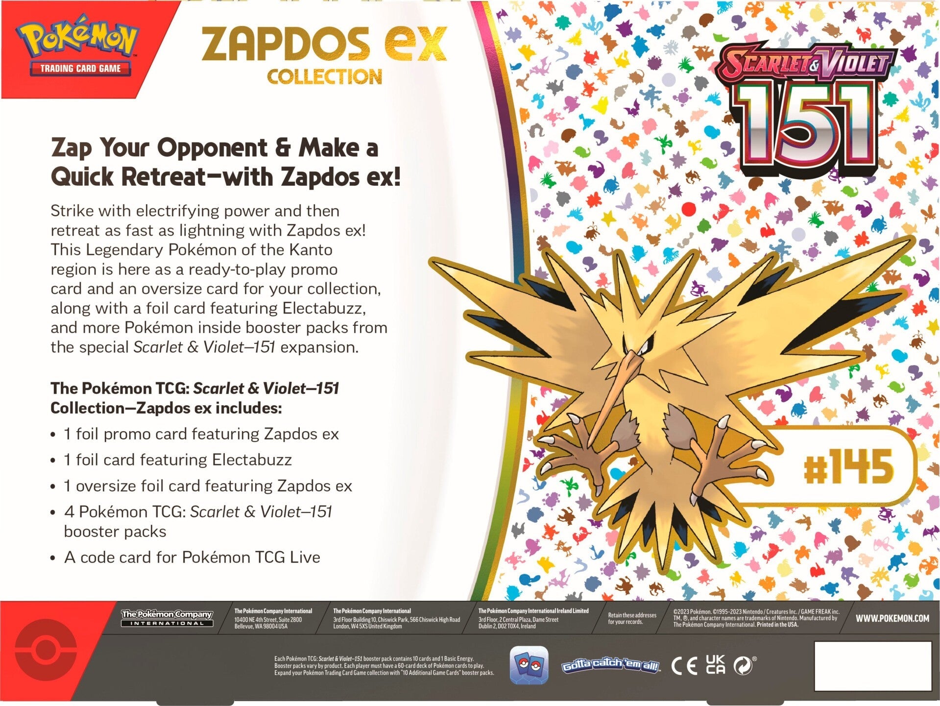 Scarlet & Violet: 151 - Zapdos ex Box | Gear Gaming Fayetteville