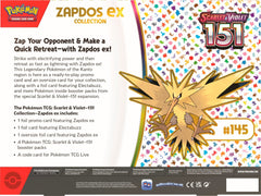 Scarlet & Violet: 151 - Zapdos ex Box | Gear Gaming Fayetteville