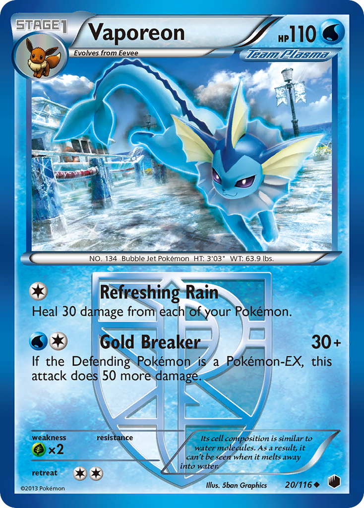 Vaporeon (20/116) [Black & White: Plasma Freeze] | Gear Gaming Fayetteville