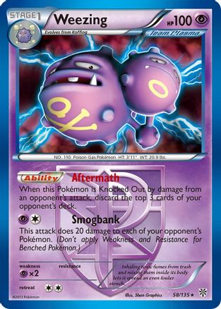 Weezing (58/135) (Theme Deck Exclusive) (Team Plasma) [Black & White: Plasma Storm] | Gear Gaming Fayetteville