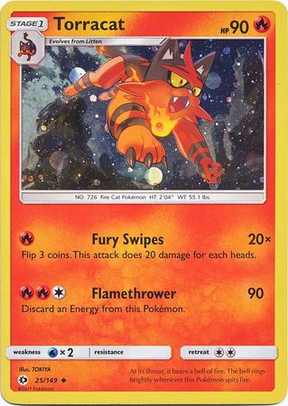 Torracat (25/149) (Cosmos Holo) [Sun & Moon: Base Set] | Gear Gaming Fayetteville