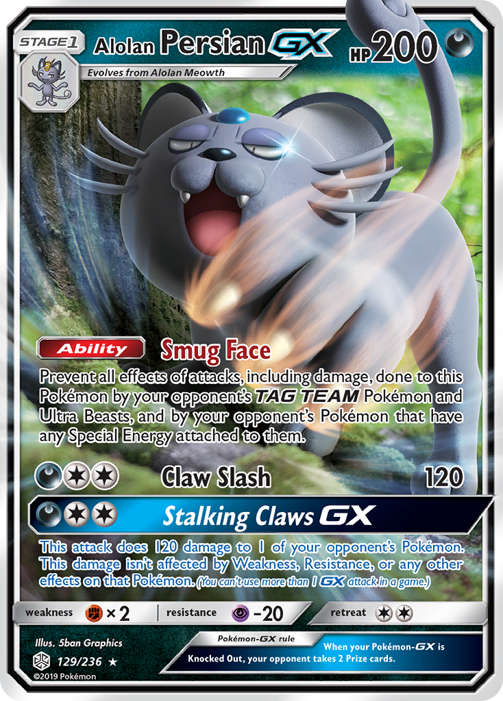 Alolan Persian GX (129/236) [Sun & Moon: Cosmic Eclipse] | Gear Gaming Fayetteville