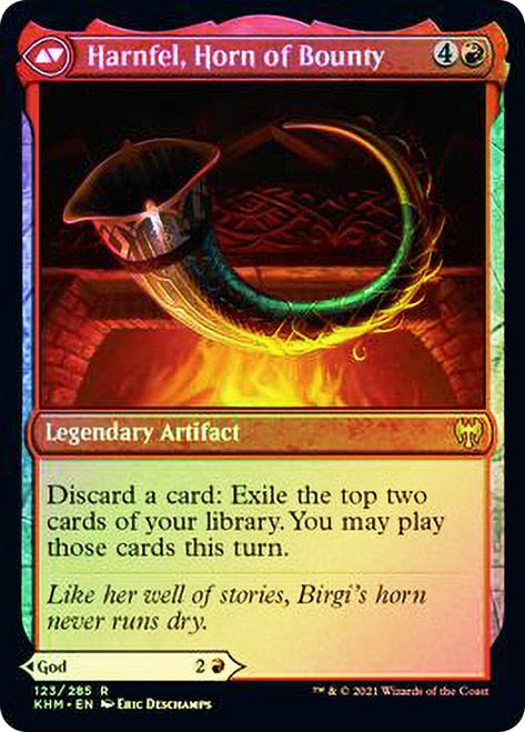 Birgi, God of Storytelling // Harnfel, Horn of Bounty [Kaldheim Prerelease Promos] | Gear Gaming Fayetteville