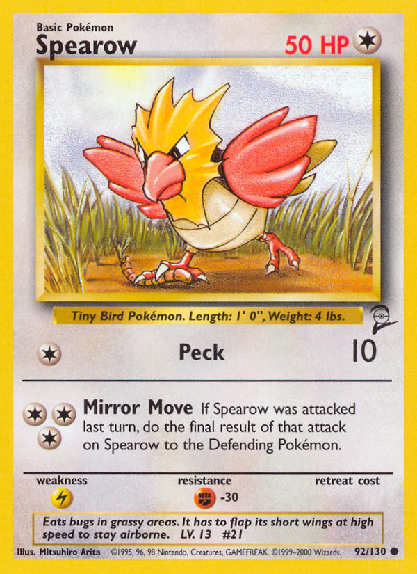 Spearow (92/130) [Base Set 2] | Gear Gaming Fayetteville