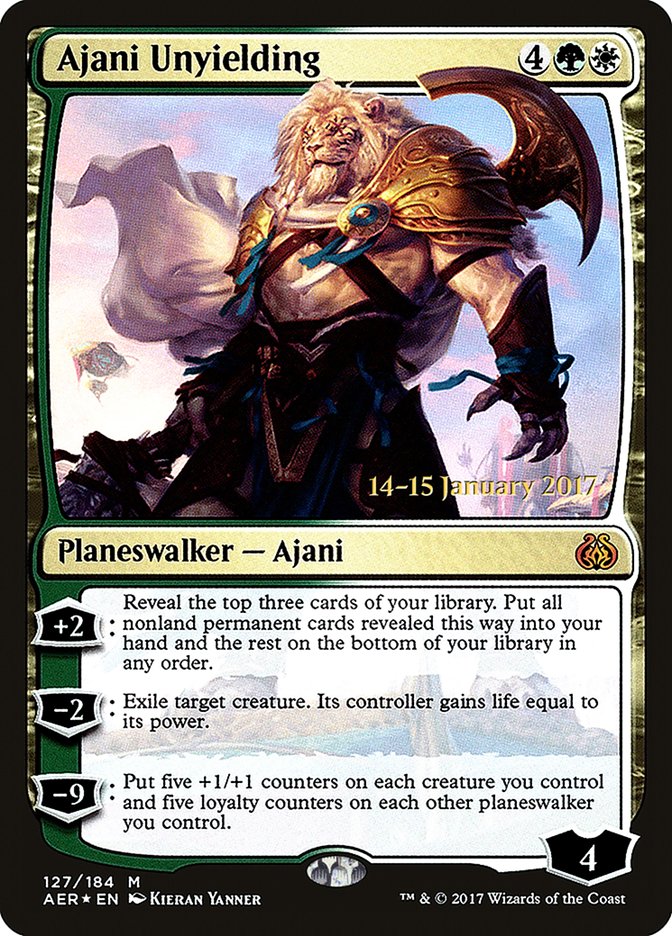 Ajani Unyielding [Aether Revolt Prerelease Promos] | Gear Gaming Fayetteville