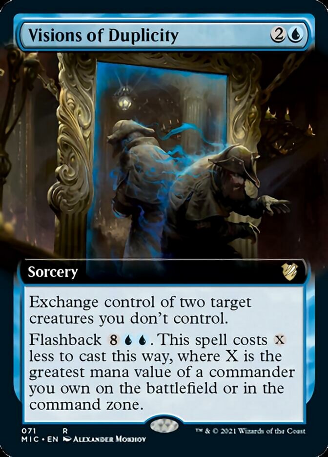 Visions of Duplicity (Extended Art) [Innistrad: Midnight Hunt Commander] | Gear Gaming Fayetteville