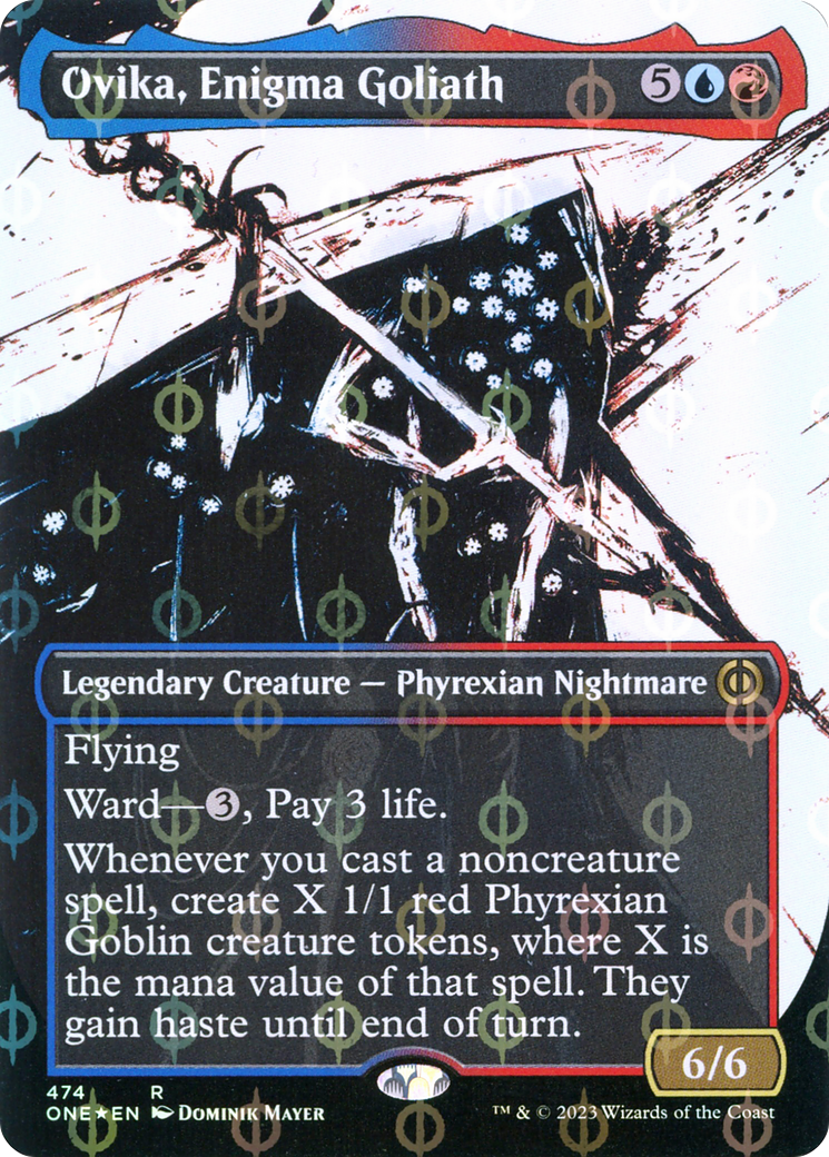 Ovika, Enigma Goliath (Borderless Ichor Step-and-Compleat Foil) [Phyrexia: All Will Be One] | Gear Gaming Fayetteville