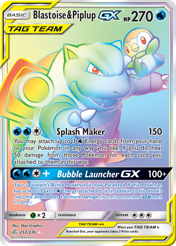 Blastoise & Piplup GX (253/236) [Sun & Moon: Cosmic Eclipse] | Gear Gaming Fayetteville