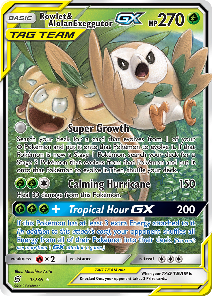 Rowlet & Alolan Exeggutor GX (1/236) [Sun & Moon: Unified Minds] | Gear Gaming Fayetteville