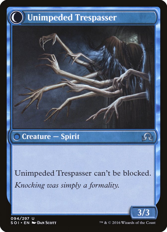 Uninvited Geist // Unimpeded Trespasser [Shadows over Innistrad] | Gear Gaming Fayetteville